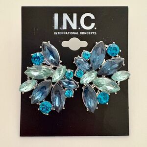 I.N.C. | Blue Crystal Cluster Earrings | 1.5” Length
